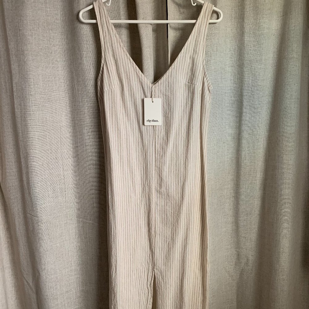 NWT Rhythm Midi stripe Dress with front slit